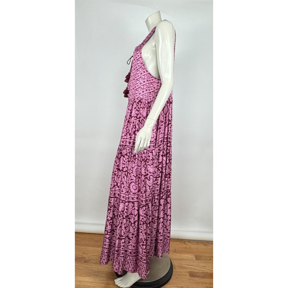 Omika Paola Maxi Dress Tanvi Berry Women M EUC Sleeveless Sun Bohemian Pockets - Picture 6 of 15